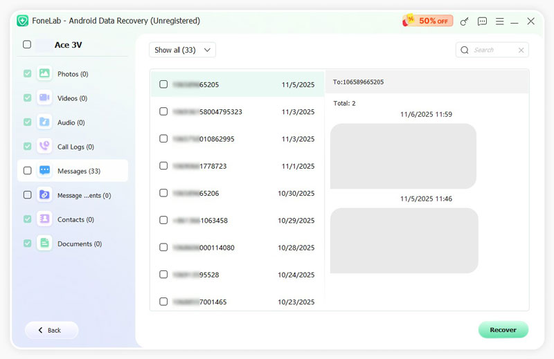 Recuperar mensajes borrados
