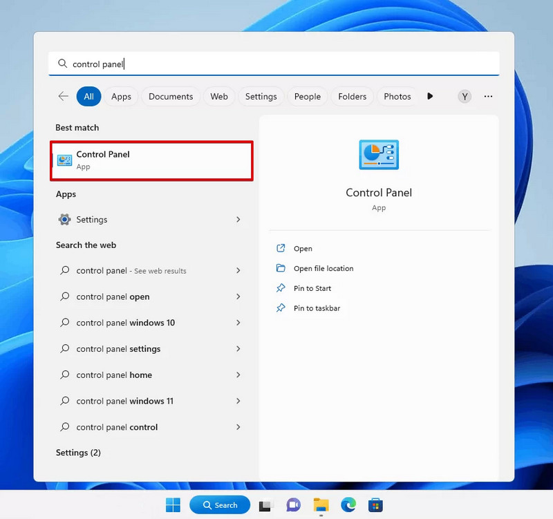 Abrir el panel de control