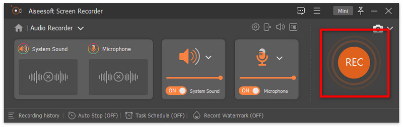 Iniciar grabación de audio