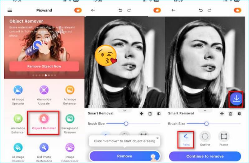 Eliminar emojis con Picwand