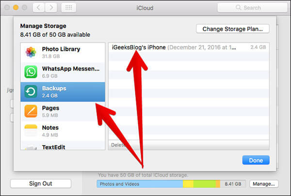 Copia de seguridad de iCloud en Mac