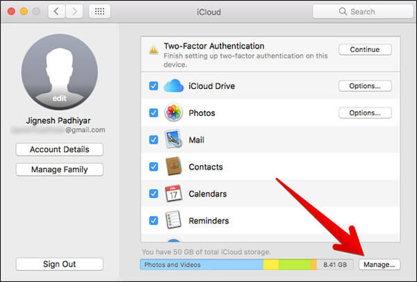 administrar en icloud