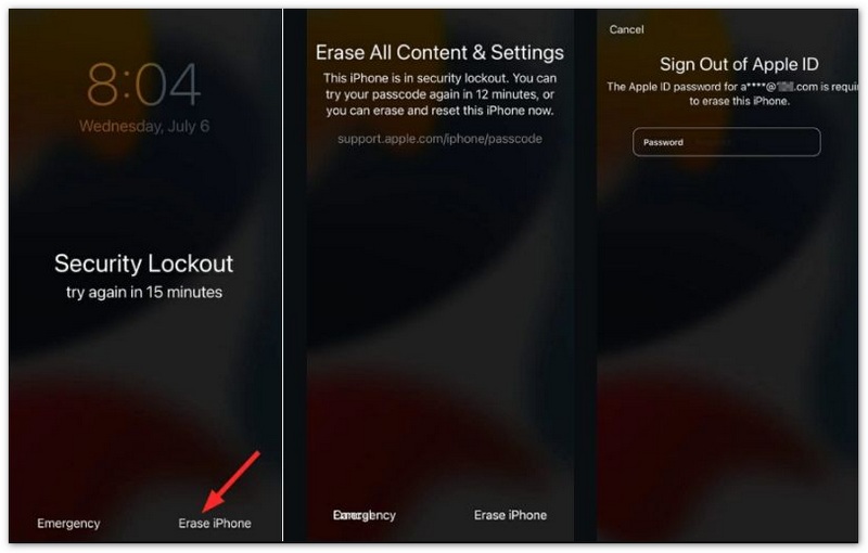 Borrar el iPhone de la pantalla de bloqueo