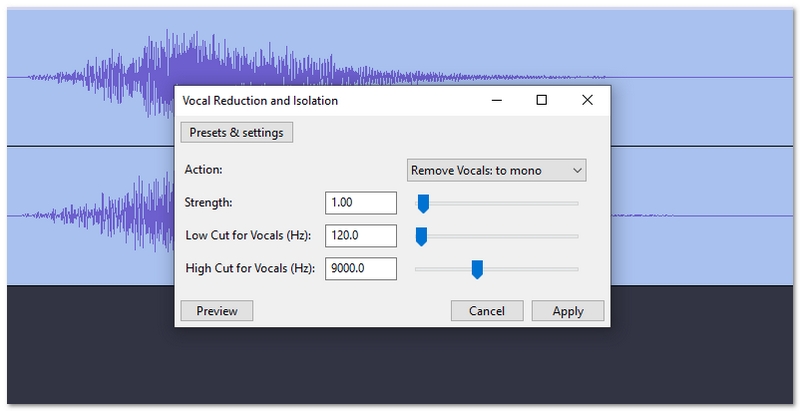 Choose Remove Vocals