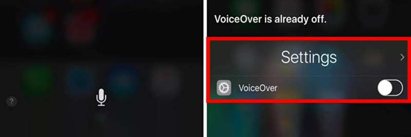 Eliminar VoiceOver en iPhone usando siri