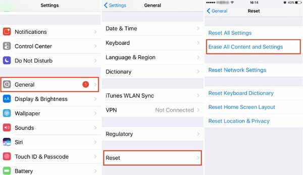 Borrar todo el contenido y la configuración