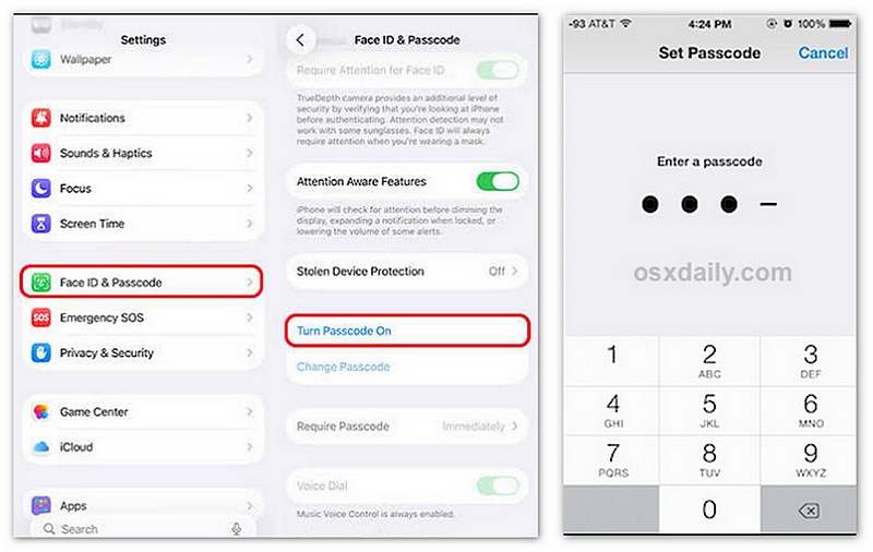 Configurar un nuevo código de acceso