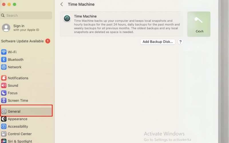 Haga clic en Time-Machine