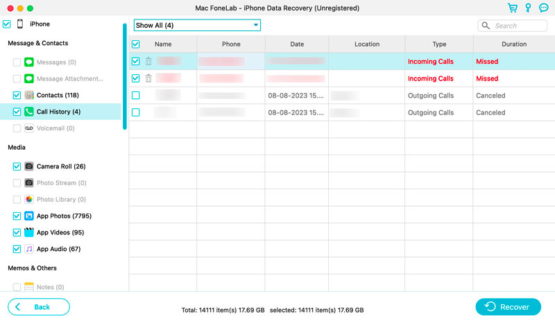 Recuperar el historial de llamadas eliminado en iPhone