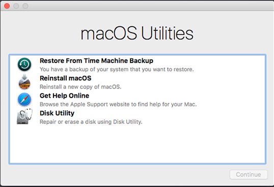 Restaurar mac desde la máquina del tiempo