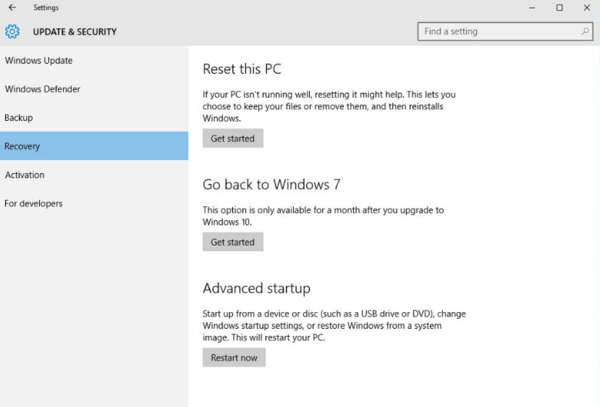 Restaurar programas en la carpeta antigua de Windows