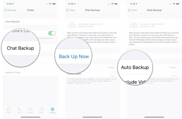 Hacer una copia de seguridad de icloud de WhatsApp