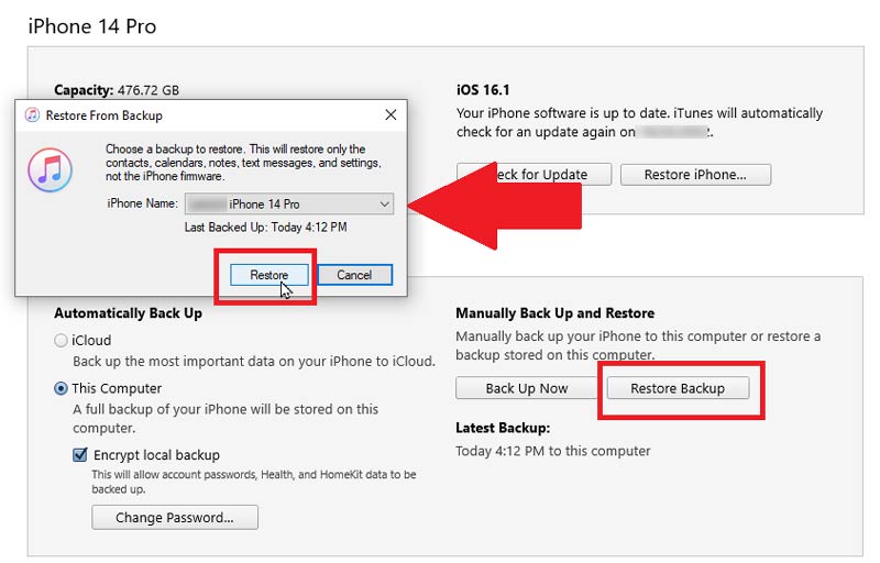 Encuentra mensajes eliminados en iPhone desde Backup iTunes Backup