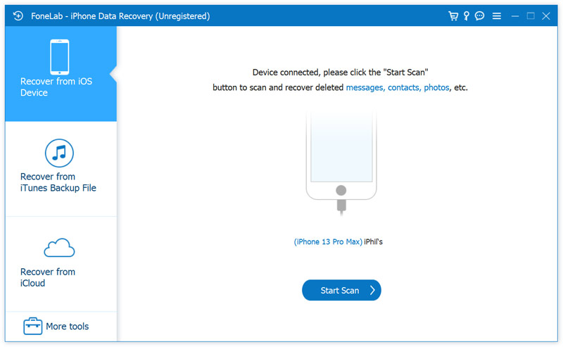 Comience a escanear mensajes eliminados en iPhone