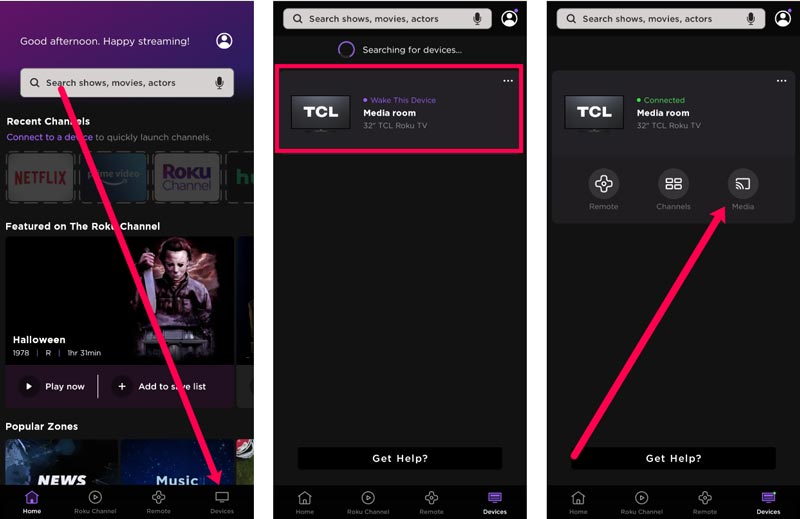 Transmitir teléfono Android a Roku TV a través de la aplicación