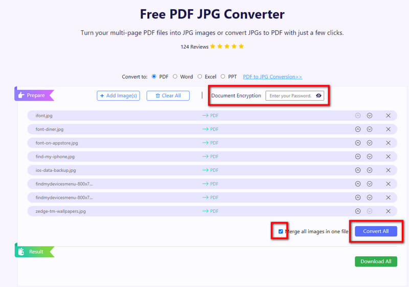 Fusionar Convertir imagen a PDF