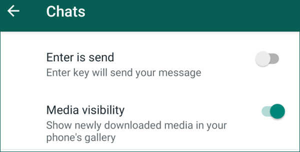 Deshabilitar Auto guardar fotos de whatsapp