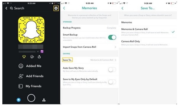 Guarde sus imágenes de Snapchat antes de enviarlas