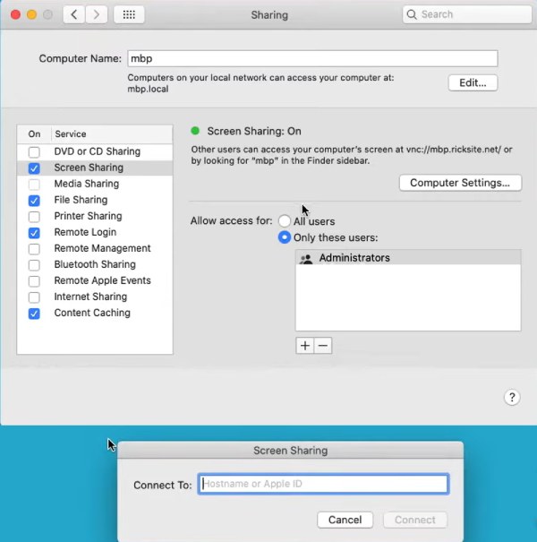 Compartir pantalla en Mac