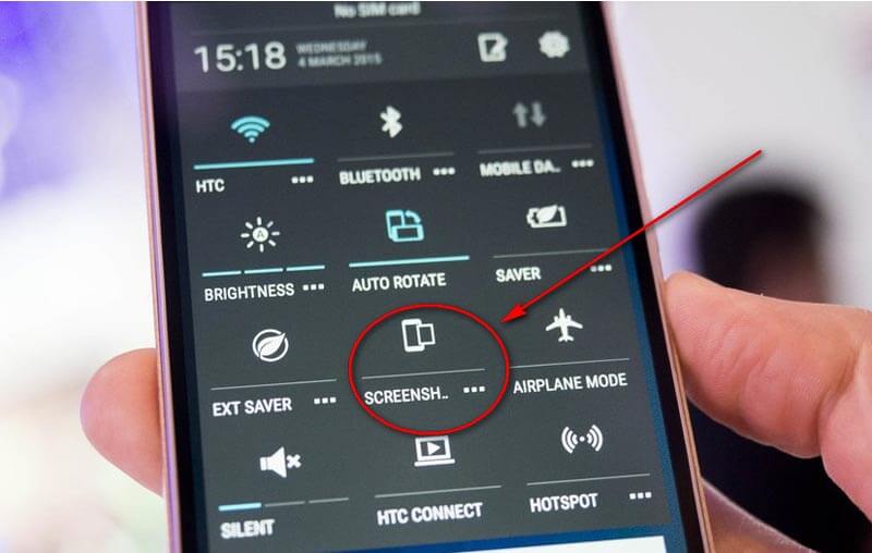 Captura de pantalla de HTC a través de accesos directos
