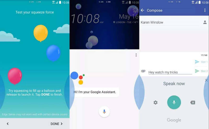 Tomar capturas de pantalla HTC a través de Edege Sense