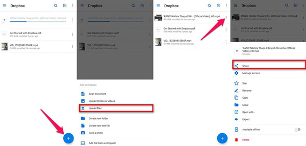 Dropbox Enviar vídeo