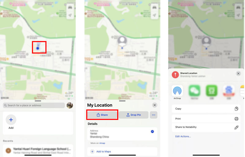 Enviar ubicación en iPhone usando la aplicación Maps