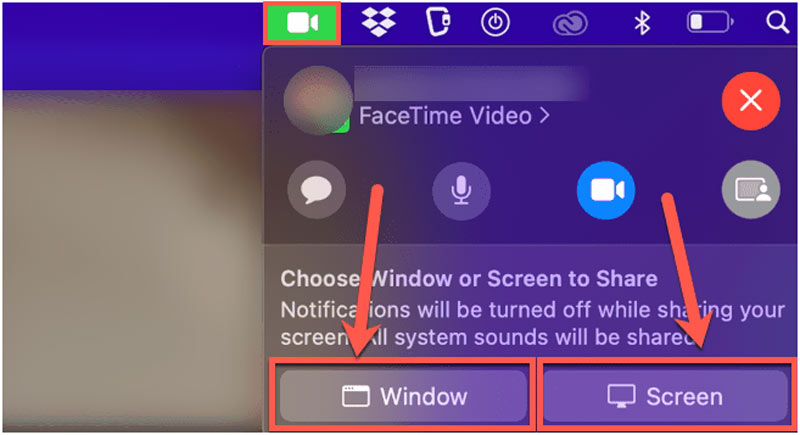 Compartir pantalla en FaceTime Mac