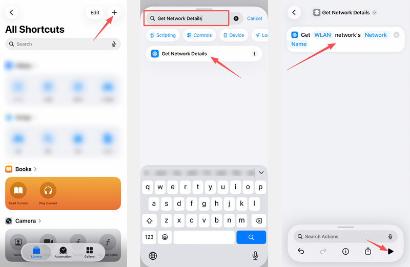 Aplicación de accesos directos: crea acciones para compartir la contraseña de WLAN.