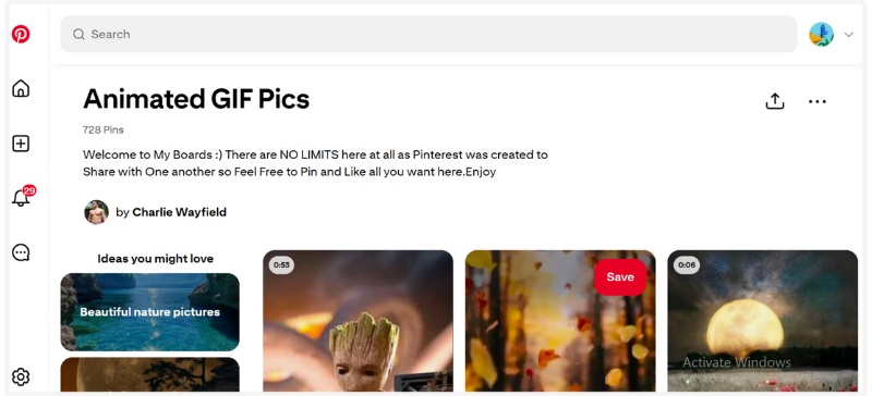 GIF animado de Pinterest