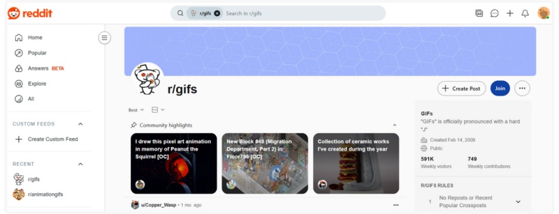 GIF animado de Reddit