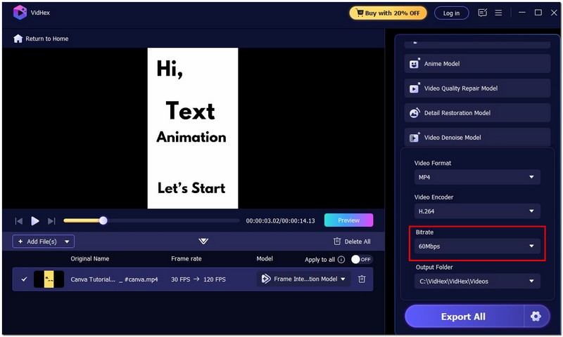 Seleccionar velocidad de cuadros