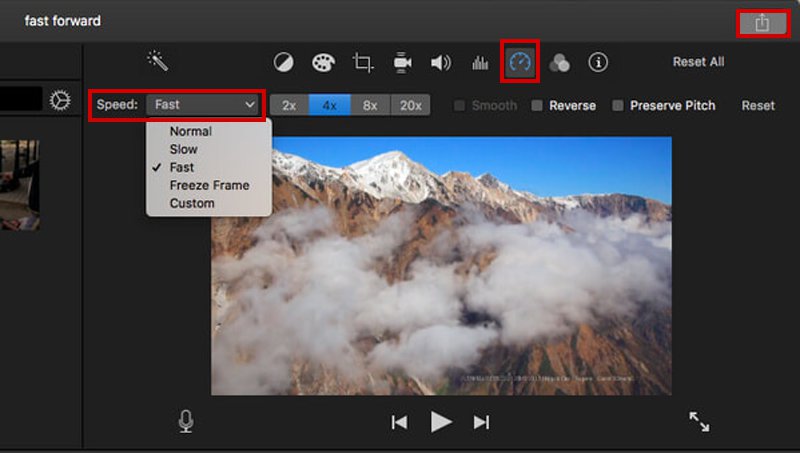 Acelera videos en iMovie mac