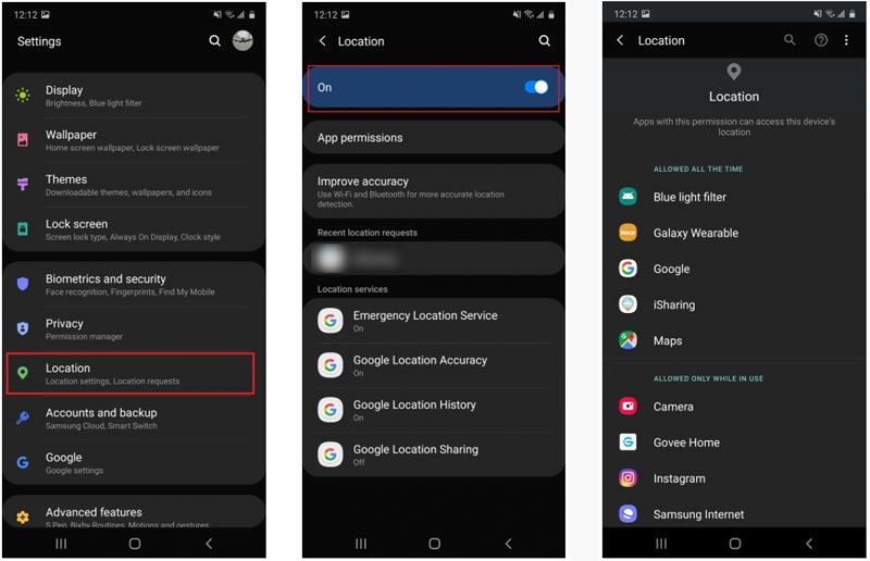 Deshabilitar los servicios de ubicación en Android