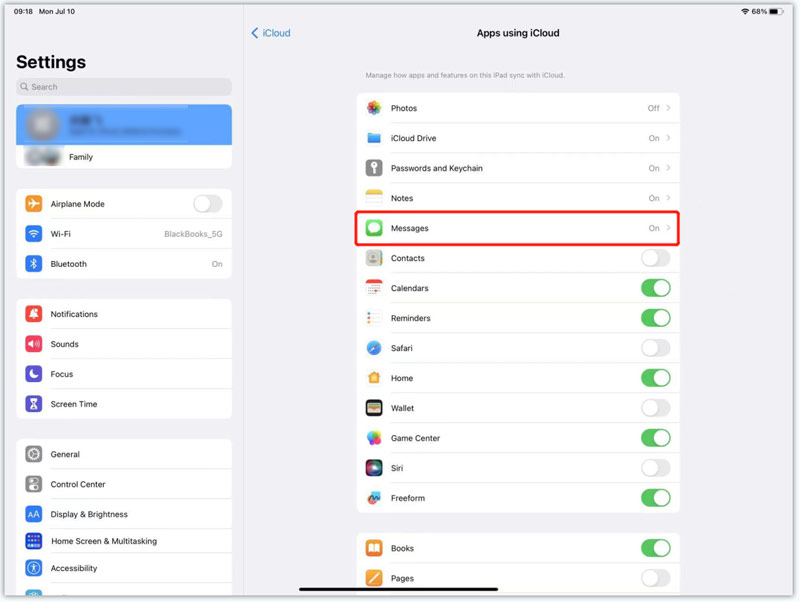 Sincronizar mensajes de iPhone a iPad con iCloud
