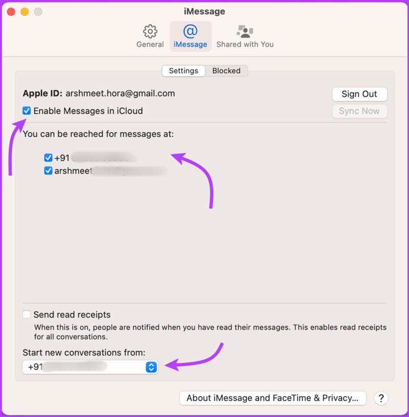 Sincronizar mensajes de iPhone a Mac Habilitar iCloud