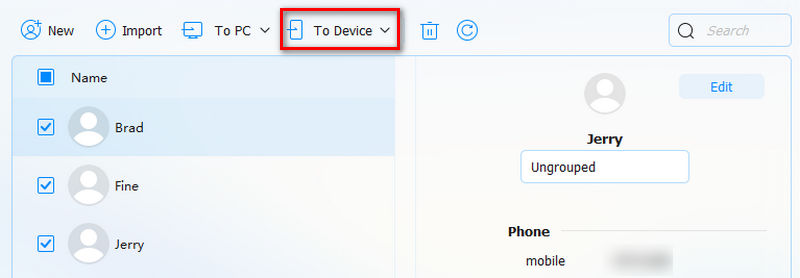 Exportar contactos a iPhone con Foneease