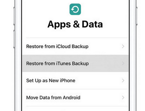 Configurar la restauración desde la copia de seguridad de iTunes