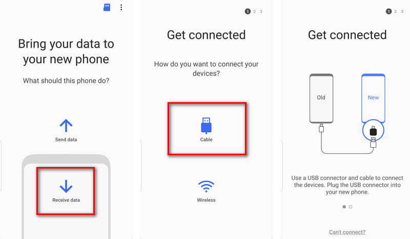 Transferir contactos a través de USB