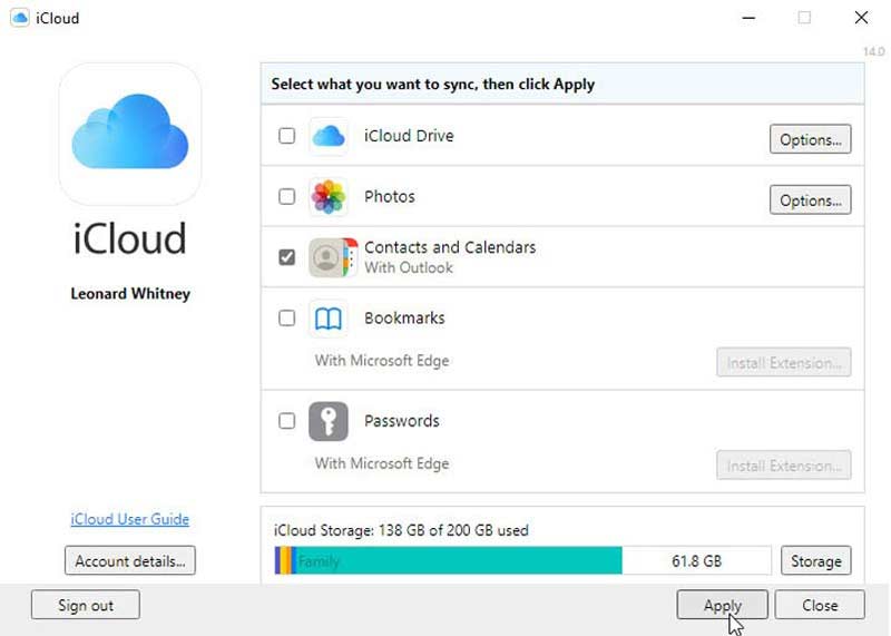 iCloud Outlook