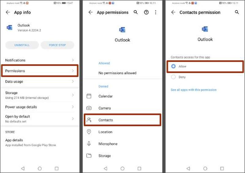 Importar contactos de Outlook a Android