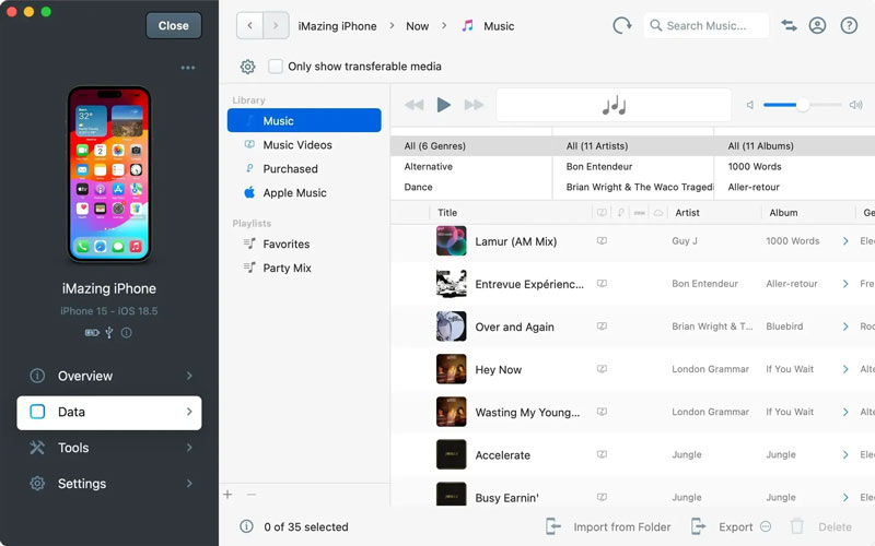 Impresionante transferencia de música de iPod a computadora
