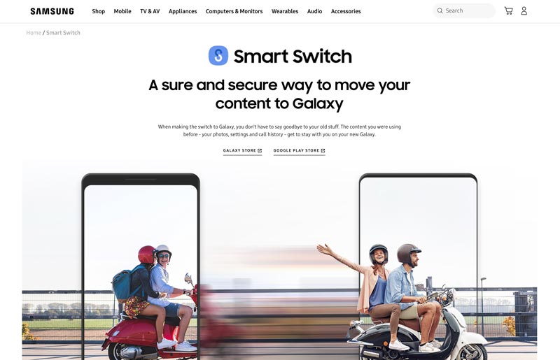 Aplicación oficial de Samsung Smart Switch