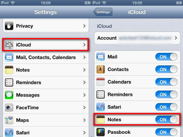 Encienda iCloud