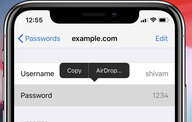 Cómo compartir una contraseña en iPhone Airdrop