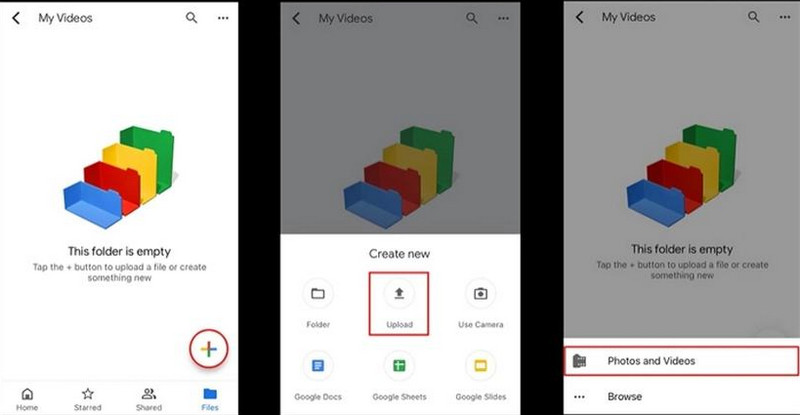 Subir vídeos a Google Drive