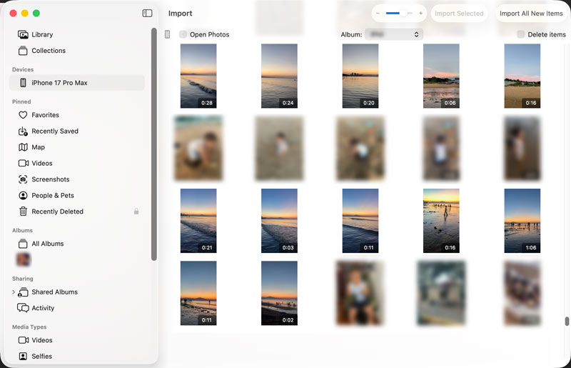 Importar vídeos de iPhone a Mac mediante Fotos