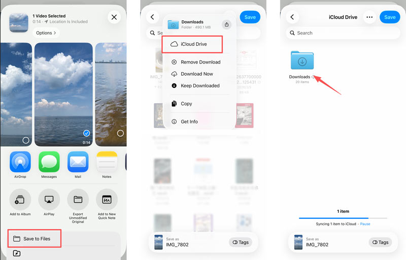 Guarda el vídeo de tu iPhone en iCloud Drive.