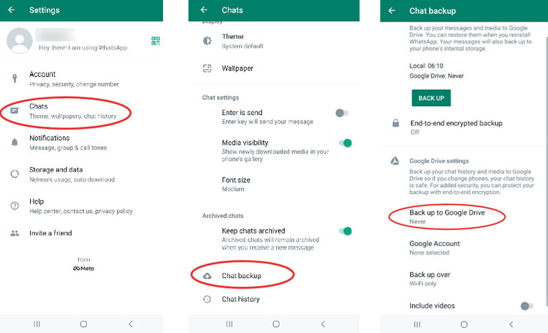 Back Up Whatsapp Chats to Google Drive On Android
