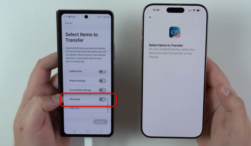 Selecciona Transferir WhatsApp de Android a iPhone